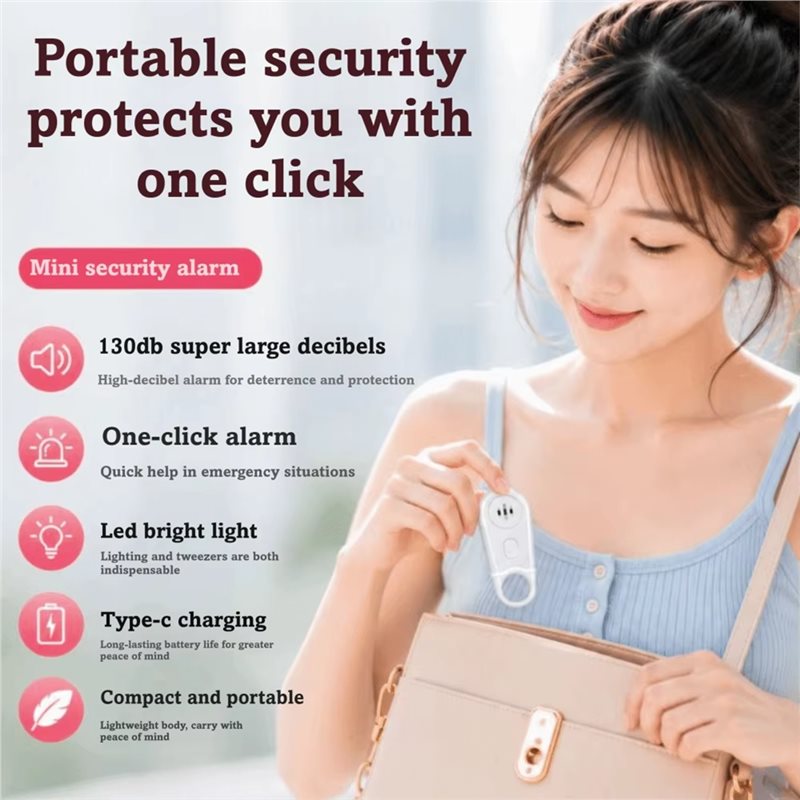 Personal Alarm Keychain - Notfall-Alarm-Schlüsselanhänger Tragbarer Persönlicher Sicherheitsalarm Lauter Hochdezibel-Auslöser